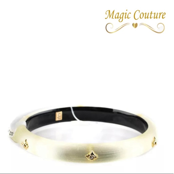Alexis Bittar Jewelry - NWT Alexis Bittar Lucite Clear Gold Crystal Bangle Bracelet💛✨💛